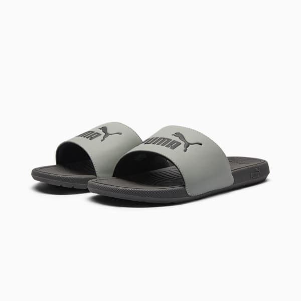 Cool Cat 2.0 Men's Slides, Smokey Gray-PUMA Black, extralarge
