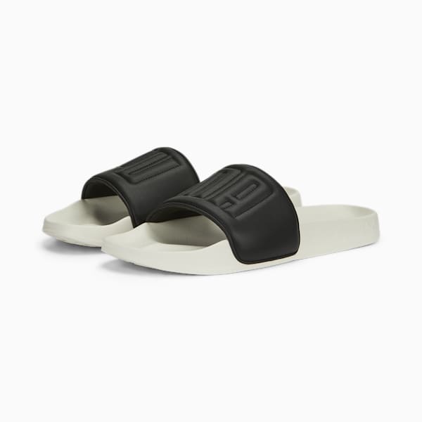 Leadcat 2.0 Quilted Women's Slides, PUMA Black-Pristine-Metallic Gold, extralarge-IND