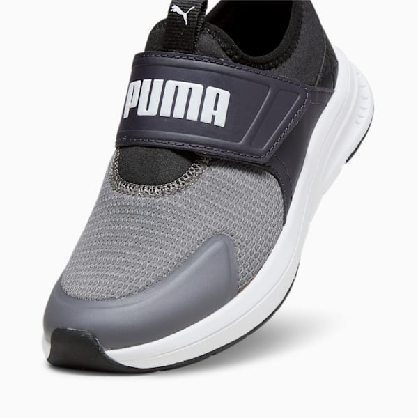 キッズ プーマ エボルブ スリップオン スニーカー 22-25cm, Cool Dark Gray-PUMA Black-PUMA White, extralarge-JPN