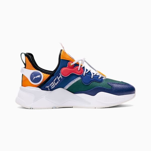 RS-X T3CH New Heritage Sneakers, Apricot-Blazing Blue-Varsity Green