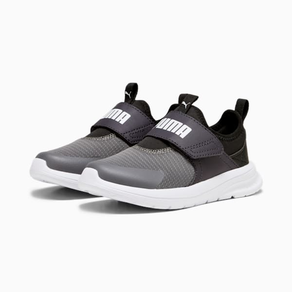 PUMA Evolve Slip-On Little Kids' Sneakers, Cool Dark Gray-PUMA Black-PUMA White, extralarge