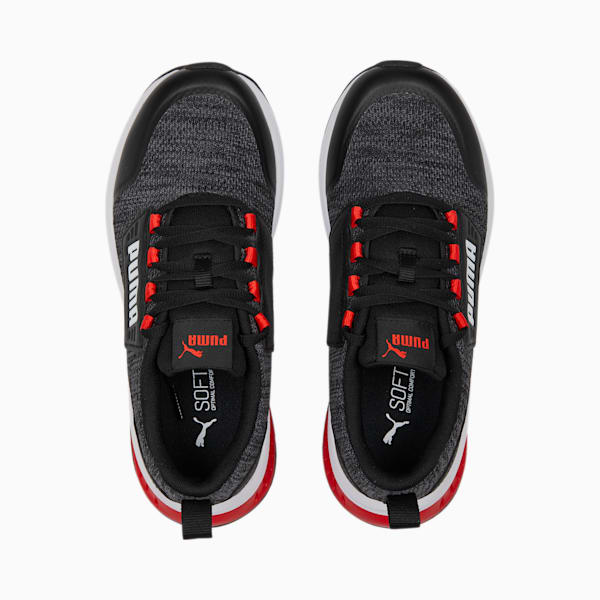 キッズ プーマ エボルブ ストリート スニーカー 22-25cm, PUMA Black-PUMA White-PUMA Red, extralarge-JPN