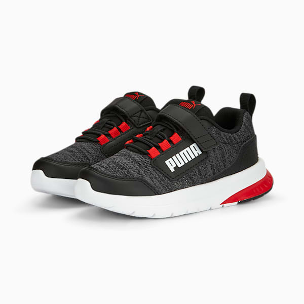 キッズ プーマ エボルブ ストリート スニーカー 17-21cm, PUMA Black-PUMA White-PUMA Red, extralarge-JPN