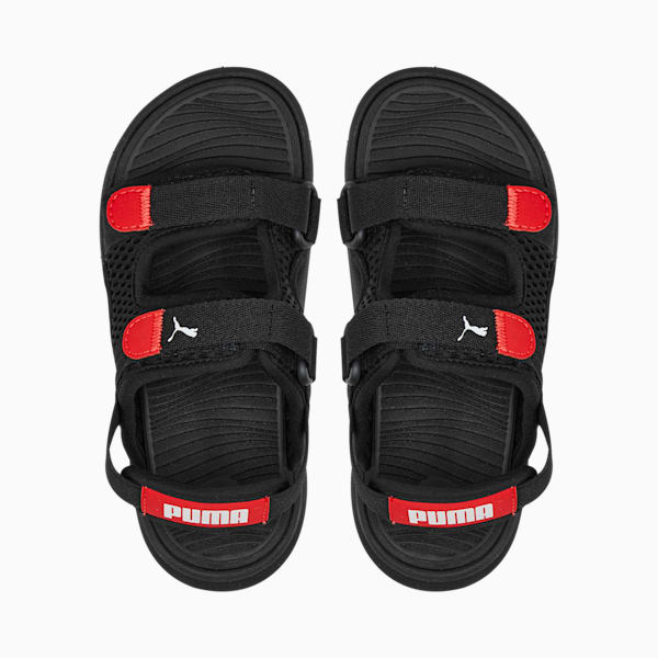 キッズ プーマ エヴォルブ サンダル 17-21cm, PUMA Black-PUMA White-For All Time Red, extralarge-JPN
