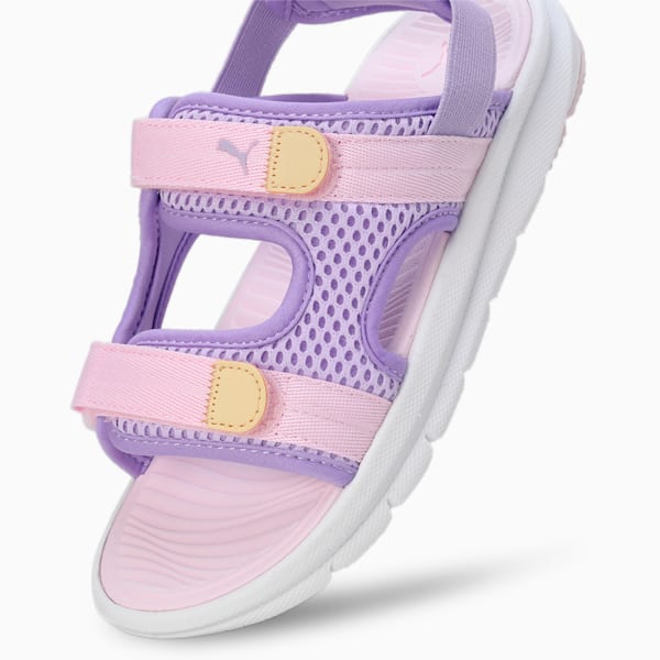 PUMA Evolve Kids' Sandals, Vivid Violet-Pearl Pink-Light Straw, extralarge-IND