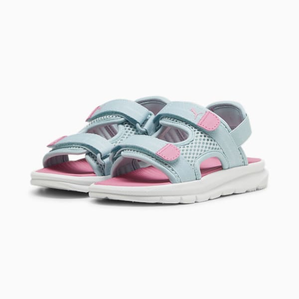 PUMA Evolve Little Kids' Sandals , Turquoise Surf-Fast Pink-PUMA White, extralarge