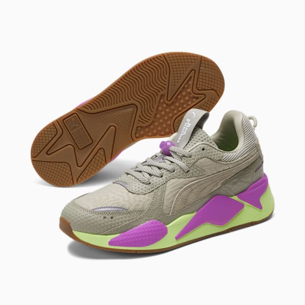 PUMA x RON FUNCHES RS-X Sneaker , Pebble Gray-Pebble Gray-Fizzy Apple, extralarge