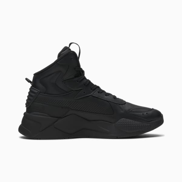 RS-X Mid Leather Sneakers, Puma Black-Puma Black, extralarge