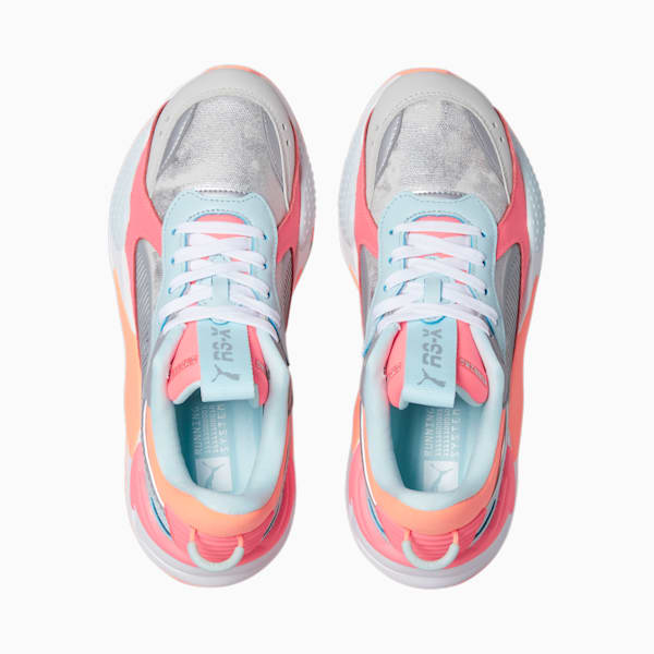 RS-X Club Galactic Women's Sneaker, Nimbus Cloud-Blue Glow-Sunset Glow, extralarge