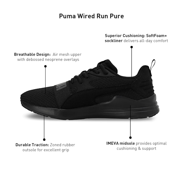 Wired Run Pure Sneakers, PUMA Black-PUMA Black-Shadow Gray, extralarge-IND