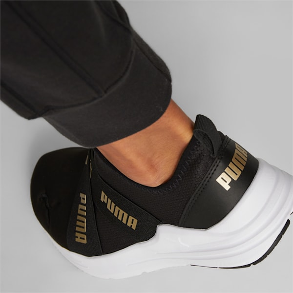 Wired Run Slip On Metallics Women's Sneakers, PUMA Black-PUMA Gold, extralarge-IDN