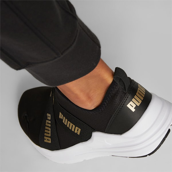Wired Run Slip On Metallics Women's Sneakers, PUMA Black-PUMA Gold
