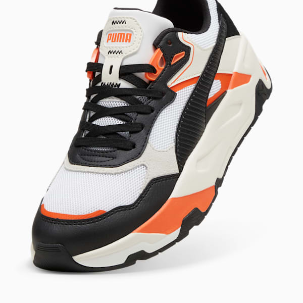 Trinity Men's Sneakers, PUMA White-PUMA Black-Warm White-Flame Flicker, extralarge