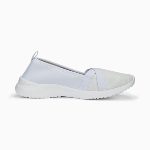 Adelina Space Metallics Women's Ballerinas, PUMA White-Matte Silver-PUMA Silver, extralarge-IND