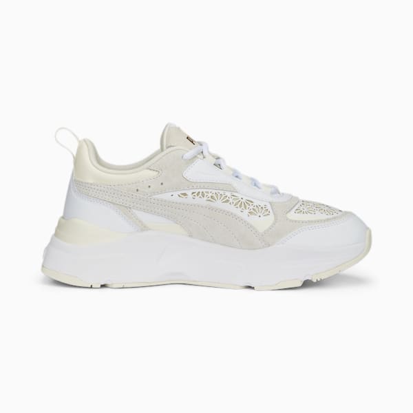 Cassia Laser Cut Women's Sneakers, PUMA White-PUMA White-Pristine, extralarge-IND