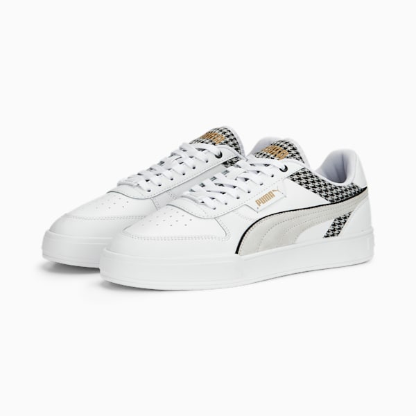 Caven Dime Houndstooth Sneakers, PUMA White-PUMA Black-PUMA Gold, extralarge-IND