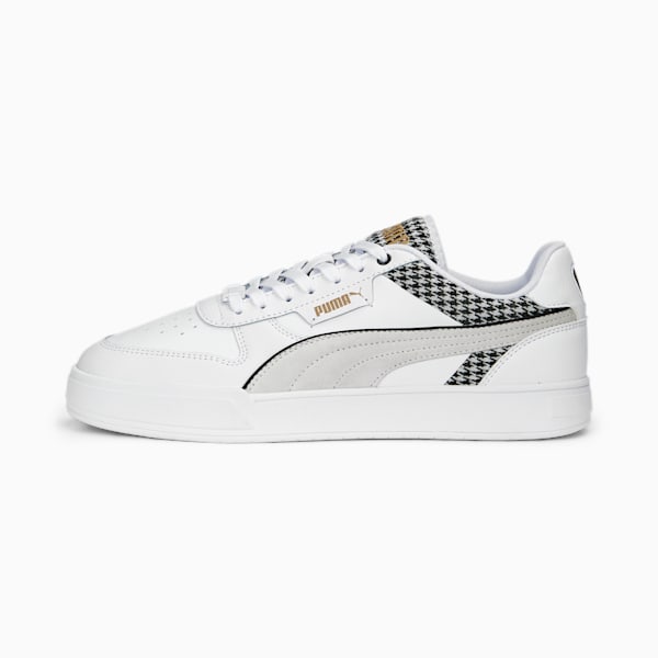Caven Dime Houndstooth Sneakers, PUMA White-PUMA Black-PUMA Gold, extralarge-IND