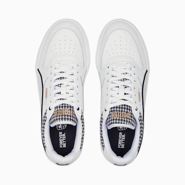 Caven Dime Houndstooth Sneakers, PUMA White-PUMA Black-PUMA Gold, extralarge-IND