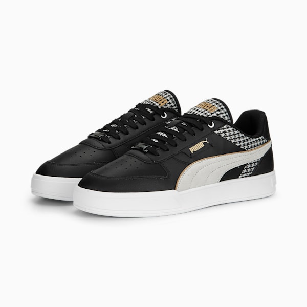 Caven Dime Houndstooth Unisex Sneakers, PUMA Black-PUMA White-PUMA Gold, extralarge-IND