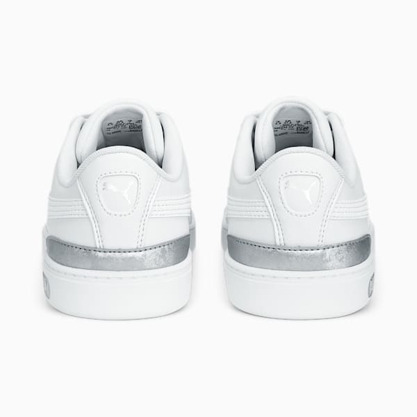 Vikky V3 Space Metallics Women's Sneakers, PUMA White-PUMA Silver-Matte Silver, extralarge-IND