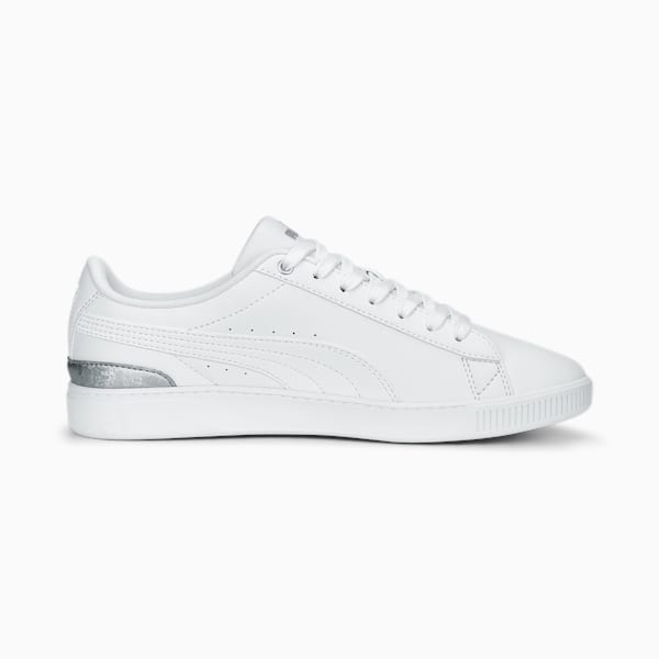 Vikky V3 Space Metallics Women's Sneakers, PUMA White-PUMA Silver-Matte Silver, extralarge-IND