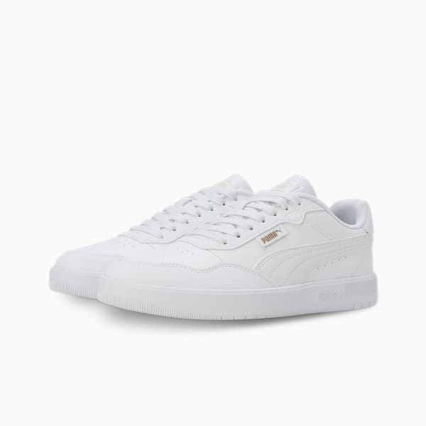 Court Ultra Lite Unisex Sneakers, PUMA White-PUMA White-PUMA Gold, extralarge-IND