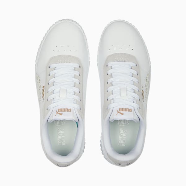 Carina 2.0 Laser Cut Women's Sneakers, PUMA White-Pristine-PUMA Gold, extralarge-IND