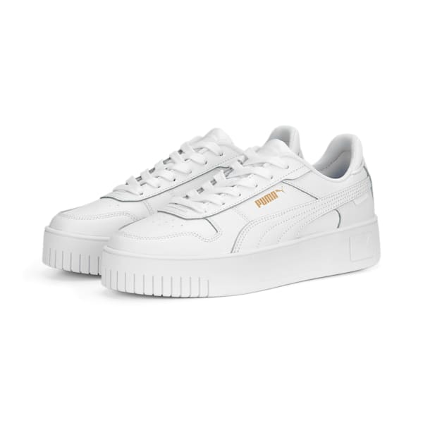 ウィメンズ キャリーナ ストリート スニーカー, PUMA White-PUMA White-PUMA Gold, extralarge-JPN