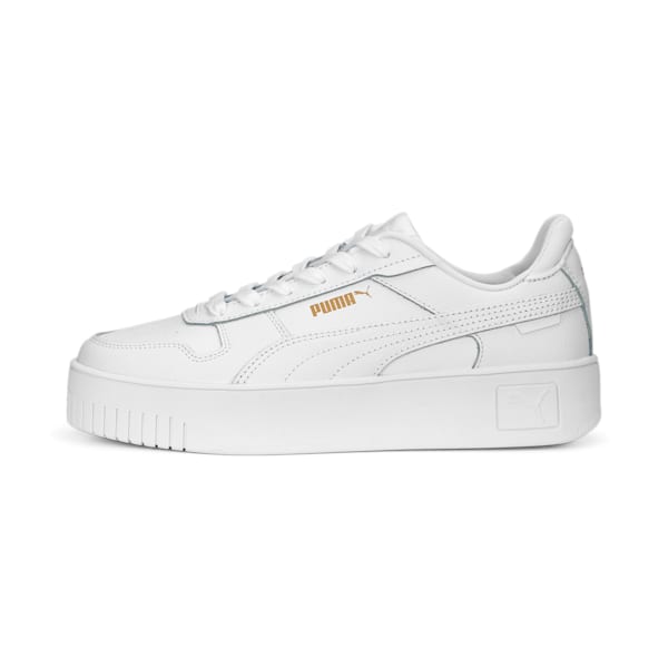 ウィメンズ キャリーナ ストリート スニーカー, PUMA White-PUMA White-PUMA Gold, extralarge-JPN