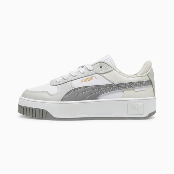 Carina Street Women's Sneakers, PUMA White-Stormy Slate-PUMA Gold, extralarge