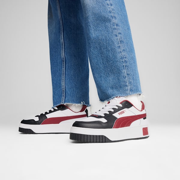 Carina Street Women's Sneakers, PUMA White-Intense Red-PUMA Black, extralarge