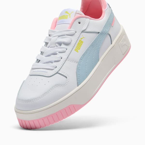 Sneakers Carina Femme, PUMA White-Frosted Dew-Fluro Yellow Pes, extralarge