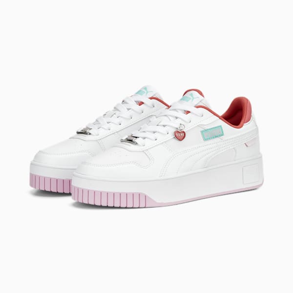 Carina Street Charms Women's Sneakers, PUMA White-PUMA White-Pearl Pink-Mint, extralarge-AUS
