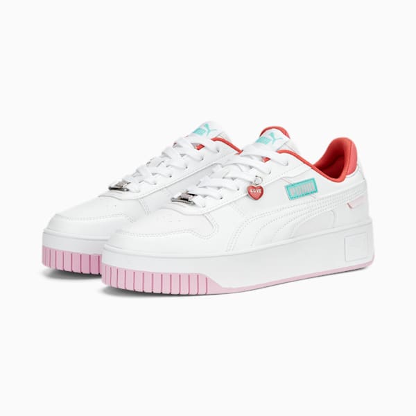 Carina Street Charms Women's Sneakers, PUMA White-PUMA White-Pearl Pink-Mint, extralarge-IND