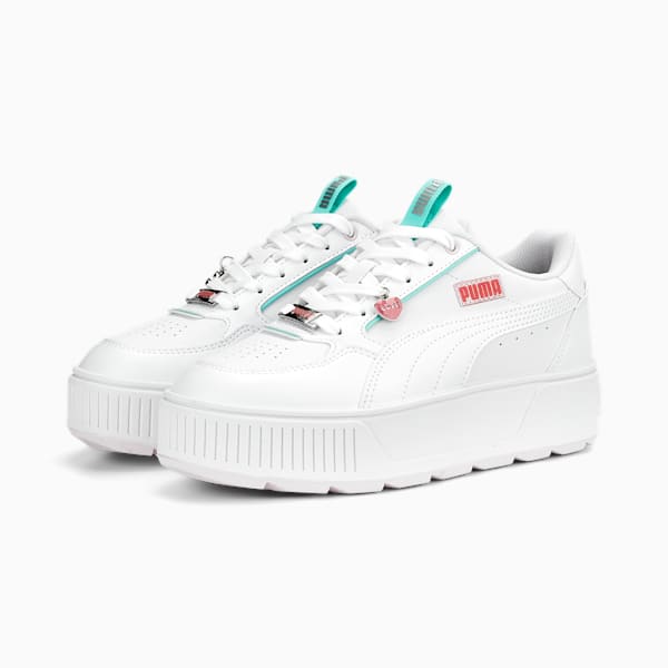 Karmen Rebelle Charms Women's Sneakers, PUMA White-PUMA White-Pearl Pink-Mint, extralarge-IND