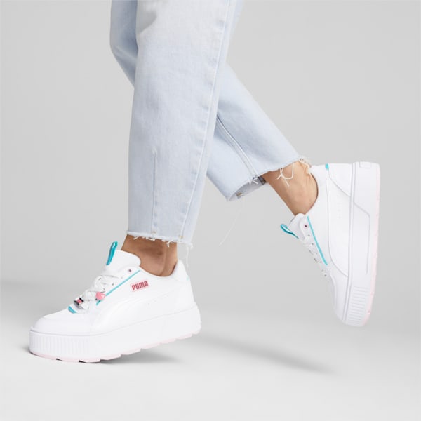 Karmen Rebelle Charms Women's Sneakers, PUMA White-PUMA White-Pearl Pink-Mint, extralarge-IND