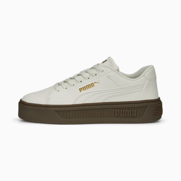 ウィメンズ スマッシュ プラットフォーム V3 スリーク スニーカー, Vapor Gray-Gold-Gum