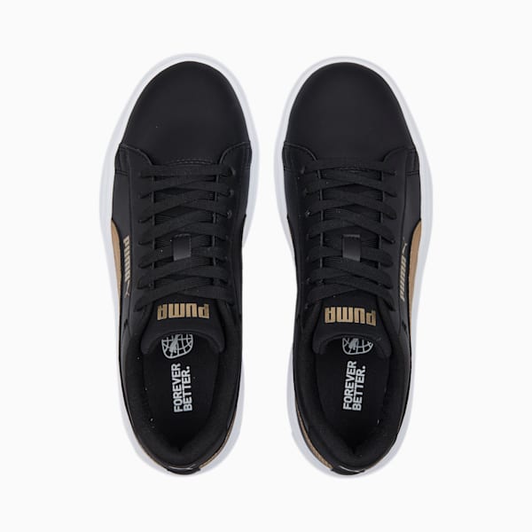 Smash Platform V3 Metallics Women's Sneakers, PUMA Black-PUMA Gold-PUMA White, extralarge-IND