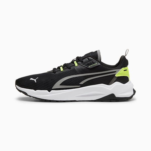 Tenis Stride, PUMA Black-Stormy Slate-Electric Lime, extralarge