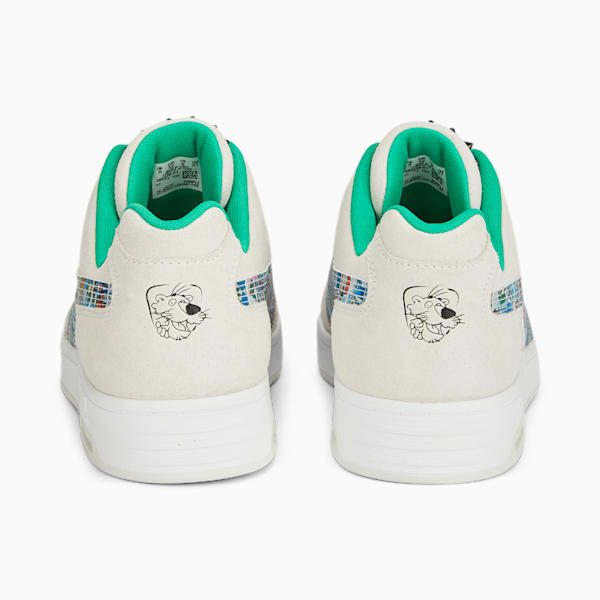 Slipstream Lo Super Comic Unisex Sneakers, PUMA White-Grassy Green-Vapor Gray, extralarge-IND