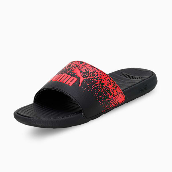 Cool Cat Gradient Unisex Slides, Puma Black-High Risk Red, extralarge-IND