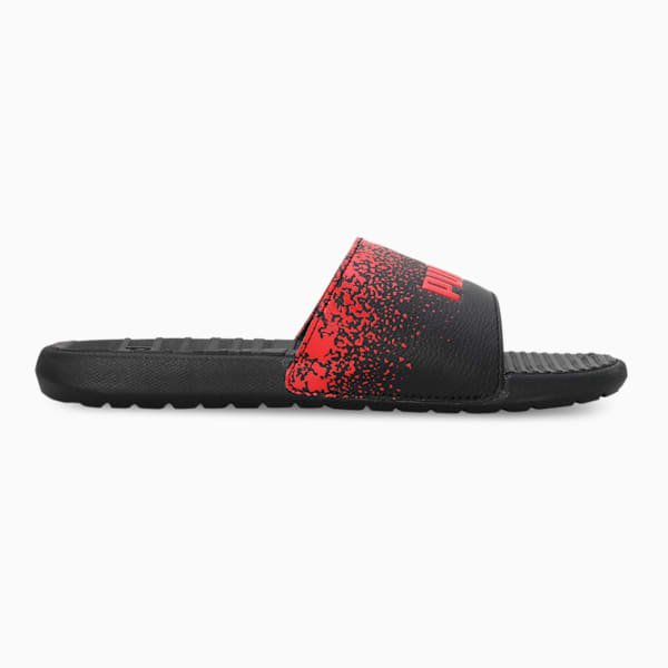 Cool Cat Gradient Unisex Slides, Puma Black-High Risk Red, extralarge-IND