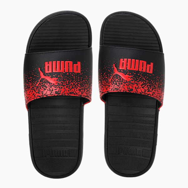 Cool Cat Gradient Unisex Slides, Puma Black-High Risk Red, extralarge-IND