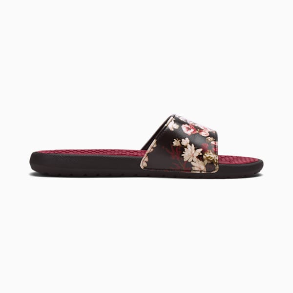 Designer Floral Leather Slides For Men And Women Luxurious Black