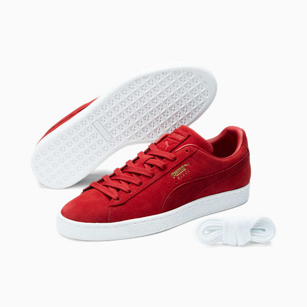 Suede Classic Tones Men's Sneakers, Tango Red -Puma Team Gold, extralarge