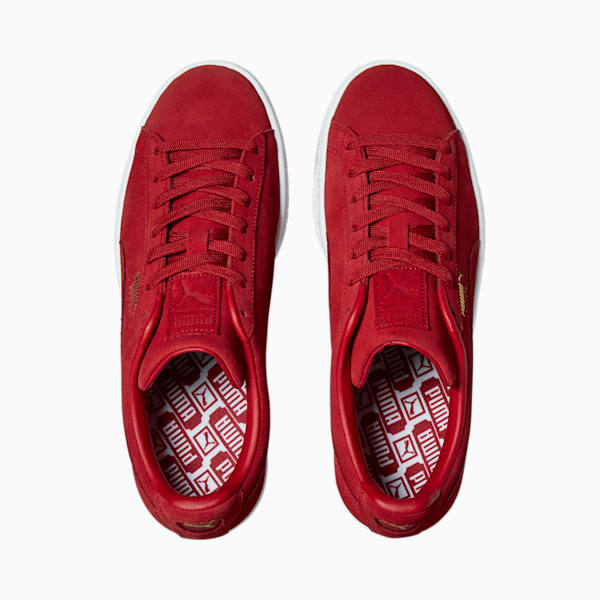 Zapatos deportivos Suede Classic Tones para hombre, Tango Red -Puma Team Gold, extragrande