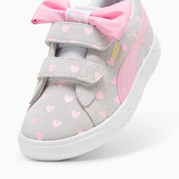 Suede Classic Re-Bow Little Kids' Shoes, Silver Mist-Pink Lilac, extralarge