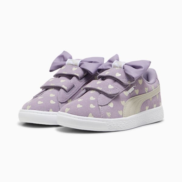 Suede Classic Re-Bow Little Kids' Shoes, Pale Plum-Desert Dust, extralarge