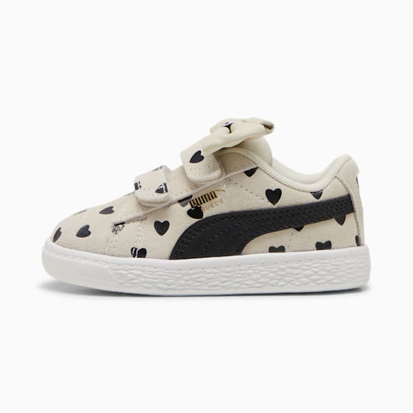 Suede Classic Re-Bow V Toddler's Shoes, Alpine Snow-PUMA Black, extralarge