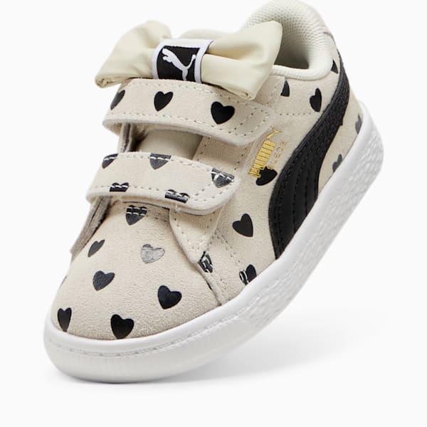 Suede Classic Re-Bow V Toddler's Shoes, Alpine Snow-PUMA Black, extralarge